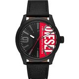 Diesel Rasp Nsbb Quartz / 3 polshorloge met 46 mm behuizing en leren band DZ2180, armband, armband