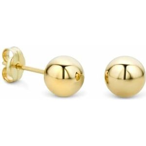 V&F 18K 750 geelgouden bolvormige oorbellen voor dames, geelgoud