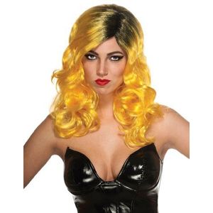 Rubie's - Officieel kostuum – Lady Gaga – kostuum pruik geel / zwart – I-52600