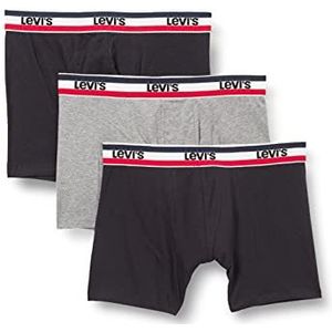 Levi's Levi's Set van 3 boxershorts met logo voor heren, zwart/grijs gemêleerd