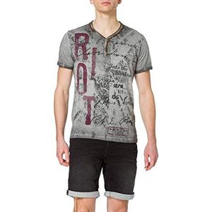 KEY LARGO Mt Riot T-shirt voor heren (1 stuk), Zilver 1107