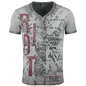 KEY LARGO Mt Riot T-shirt voor heren, zilver (1107), L, Zilver (1107)