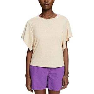 ESPRIT 043ee1k336 T-shirt voor dames, Zand