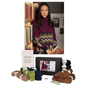 DesignEtte Pondo Mill Chunky dames breiset merinowol en mohair Super Kid 50g - 175m 4-laags - bruin S/M
