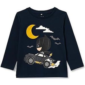 Bestseller A/S Nmmjavid Batman Ls Top Wab T-shirt met lange mouwen voor jongens, Dark Sapphire