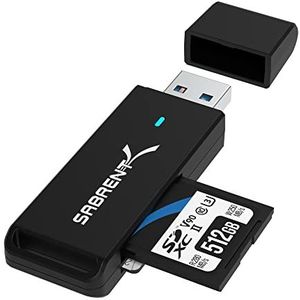 SABRENT SD, Micro SD-kaartlezer, USB 3.0-kaartlezer, 5Gbps High Speed Externe kaartlezers OTG-adapter ondersteunt MMC/TF/SDXC/SDHC/Micro SDHC/Micro SDXC, voor pc, enz (CR-T2MS)