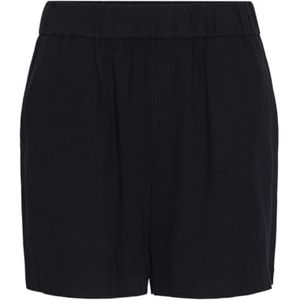 PIECES Pcvinsty Hw Linen Noos Shorts van linnen voor dames, zwart.