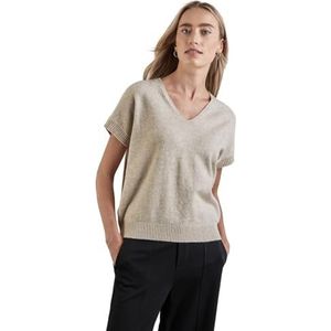 Street One A302836 Dames T-shirt van fijn gebreid, Macchiato Beige Mel.