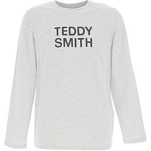 Teddy Smith - Ticlass Basic M - T-shirt voor heren - casual, Wit Melange/Navy
