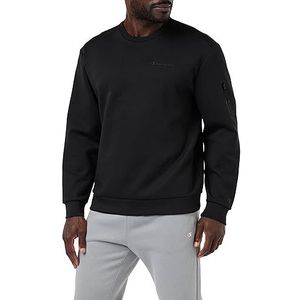 Champion Legacy American Tech Interlock Crewneck Polykatoen Sweatshirt voor heren, zwart.