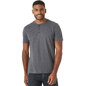 Wrangler Authentics Henley T-shirt met korte mouwen voor heren, India Ink Heather