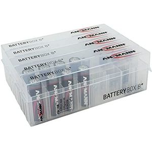 ANSMANN Premium accubox voor 4 Mignon AA of Micro AAA batterijen en batterijen – bewaardoos ter bescherming en transport 8-delige accubox. 5 Stuk transparant