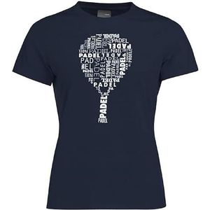 HEAD Padel Typo T-shirt voor dames, XS, blauw, XS, Blauw