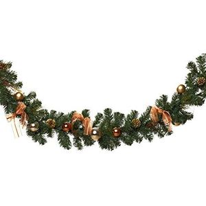 HEITMANN DECO Grenen slinger voor binnen, kerstslinger, decoratieve slinger, natuurlijke decoratie, groen, koper