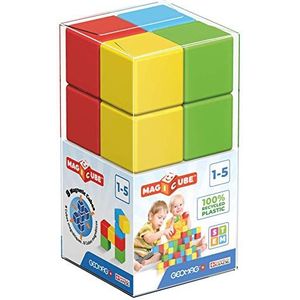 Geomag Magicube Magnetische bouwspellen voor kinderen, educatief speelgoed voor jongens en meisjes, 100% gerecycled, 8 magnetische kubussen, groene collectie, meerkleurig