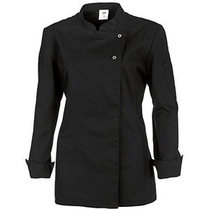 BP Gourmet 1544-400-32 keukenjas voor dames, lange mouwen, 65% polyester, 35% katoen, normale pasvorm, maat XS, kleur: zwart