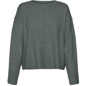 VERO MODA Vmesti Ls Pull à col rond Ga Boo, Vert baume - Détails : mélangé, XS