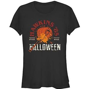 Stranger Things T-shirt met korte mouwen voor Halloween '85 dames, zwart.