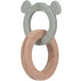 LÄSSIG Teether""2-in-1"" Hout/Silicone Little Chums Cat