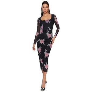 Trendyol Robe décontractée à manches longues pour femme, Noir, M