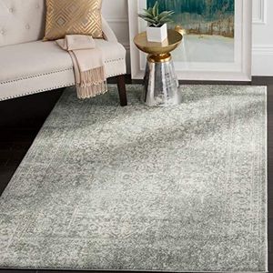 Safavieh Evoke Collection EVK256S Vintage Oriental Silver and Ivory Area Rug (4 x 6 inch)