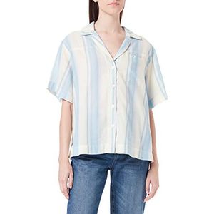 Wrangler Oversized blouse voor dames, Blauwe omfaloden