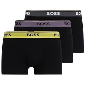 BOSS Hommes Trunk 3P Power Lot de Trois Boxers Courts en Coton Stretch avec Taille logotée, Multicolore, XL