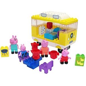 BIG-Bloxx Peppa Pig Camper Peppa's campingwagen, BIG-Bloxx bouwpakket bestaande uit familie en camping, 54-delig, voor kinderen vanaf 18 maanden