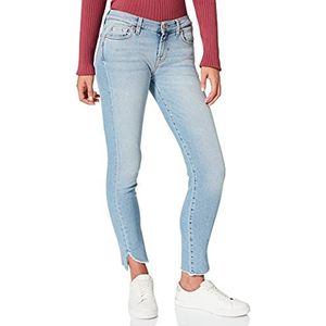 7 For All Mankind The Skinny Crop Luxe Vintage Bright Side Jeans met gestreepte snit, Lichtblauw