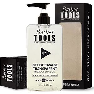 BARBER TOOLS Gel de rasage transparent 150ml - Pour un rasage précis des contours de barbe (visibilité, glisse et protection maximale) - FABRIQUE EN FRANCE BARBER TOOLS (150 ml)