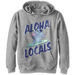 Disney Lilo & Stitch - Aloha Locals Stitch Hoodie Sweatshirt met capuchon voor jongens, Heather Grijs