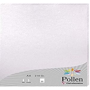 Clairefontaine 24384C – etui met 25 vellen – formaat A4 (21 x 29,7 cm) – 210 g/m² – kleur: poederroze – uitnodigingspapier voor evenementen en pasvorm – pollen-serie – premium papier glad