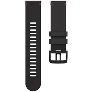 Polar Wrist Band 22 mm LTHR BLK/Red verwisselbare armband voor volwassenen, uniseks, zwart-rood, M/L