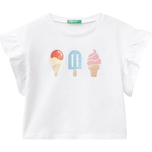 United Colors of Benetton T-shirt pour filles et filles, Blanc, 176