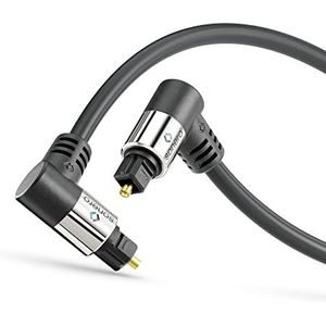 sonero® Premium optische Toslink-kabel, 10,0 m, vergulde contacten, 2 x 90° stekker, zwart