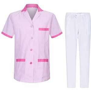 MISEMIYA - Uniseks sanitaire pyjama unisex medisch uniform G713-6802, fuchsia T820-9, XXL, Fuchsia T820-9