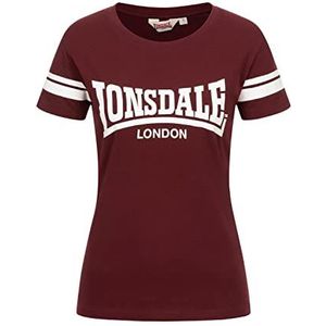 Lonsdale Killegray T-shirt voor dames, Oxblood/wit