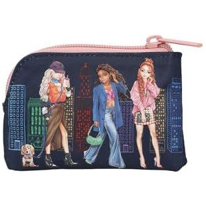Depesche 12570 Topmodel City Girls-kleine tas met mannequinmotief en Skyline, zakje met ritssluiting