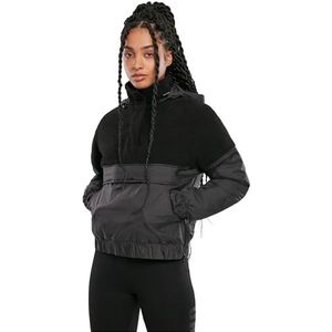 Urban Classics Sherpa Mix Pull Over Damesjas, zwart/zwart