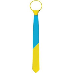 Folat 24873 Cravate Colorblock Bleu/jaune pour vêtements de carnaval Accessoires pour femmes et hommes Costume de fête