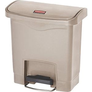 Rubbermaid Commercial Products 1883455, 1883455 Step-On afvalbak, kunsthars, voorpedaal, 15 liter, beige