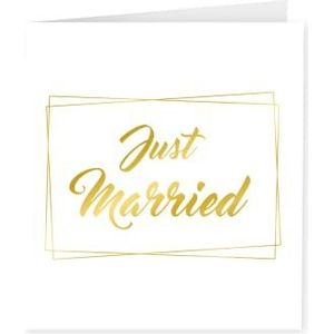 Witgouden kaarten – Just Married, 6 stuks