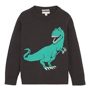 TOM TAILOR Pull en tricot pour garçon avec dinosaure, 29476 - Gris coal, 104-110