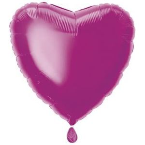 Unique Party - 52957 - heliumballon - hartvorm - 45 cm - Hot Pink