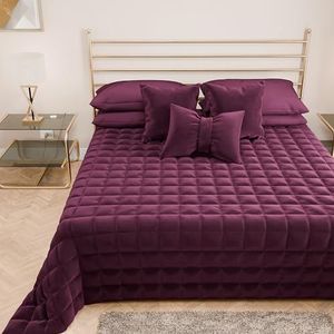 PETTI Artigiani Italiani - Dekbed voor twijfelaar van zacht en warm fluweel, lentedekbed herfst, anderhalf bed, pruim, 100% Made in Italy