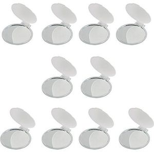 eBuyGB Set van 10 compacte handtassen spiegels - Opvouwbare make-upspiegel - Transparante toilettas