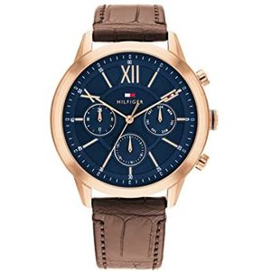 Tommy Hilfiger Heren multi wijzerplaat quartz horloge met roestvrij staal, blauw, lanyards, Blauw, Lanyards