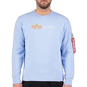 ALPHA INDUSTRIES alpha label heren sweatshirt, lichtblauw (118312-513)