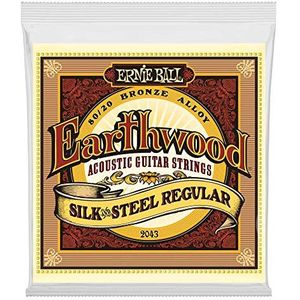 Ernie Ball Earthwood Silk and Steel Regular 80/20 Brons Akoestische gitaarsnaren, 13-56 gauge