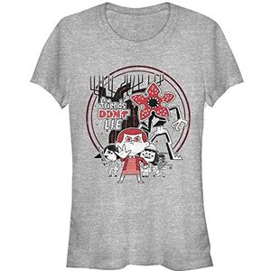 Stranger Things Chibi Things T-Shirt À Manches Courtes Femme, Gris, L